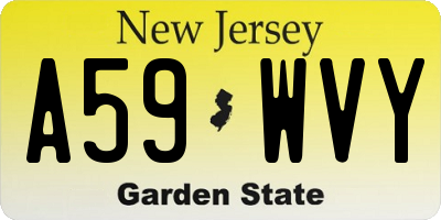 NJ license plate A59WVY