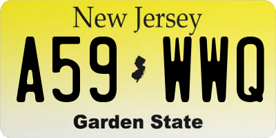 NJ license plate A59WWQ