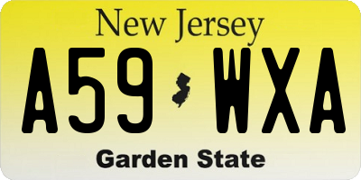 NJ license plate A59WXA