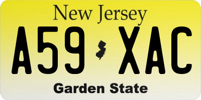 NJ license plate A59XAC