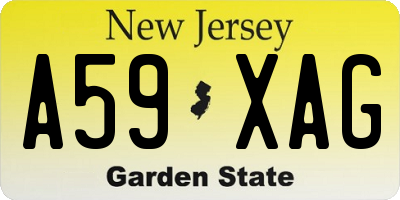 NJ license plate A59XAG