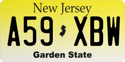 NJ license plate A59XBW