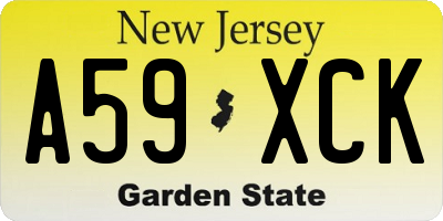 NJ license plate A59XCK