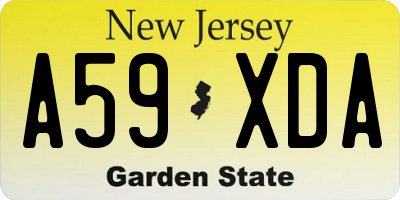NJ license plate A59XDA