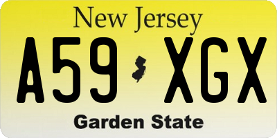 NJ license plate A59XGX