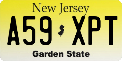 NJ license plate A59XPT