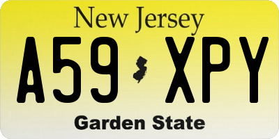 NJ license plate A59XPY