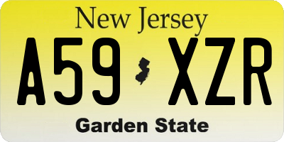 NJ license plate A59XZR
