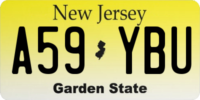 NJ license plate A59YBU