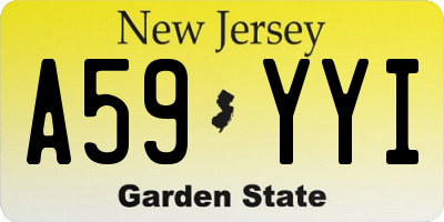 NJ license plate A59YYI