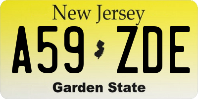 NJ license plate A59ZDE