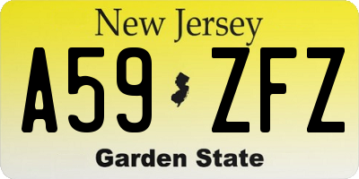 NJ license plate A59ZFZ