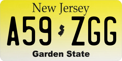 NJ license plate A59ZGG
