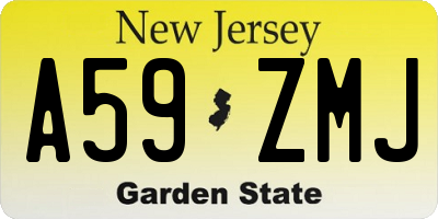 NJ license plate A59ZMJ