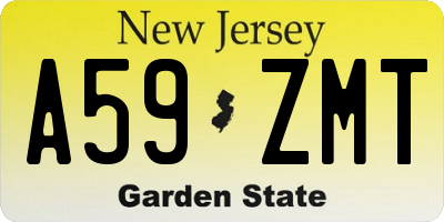 NJ license plate A59ZMT