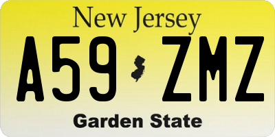 NJ license plate A59ZMZ