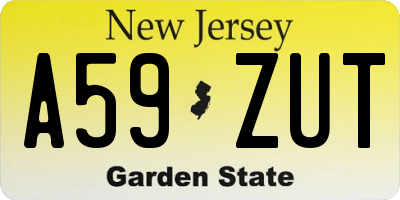 NJ license plate A59ZUT