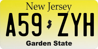 NJ license plate A59ZYH