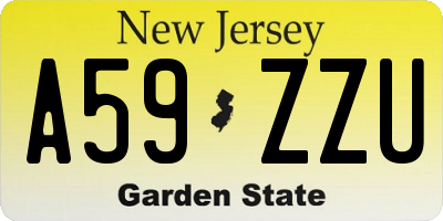 NJ license plate A59ZZU