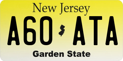 NJ license plate A60ATA