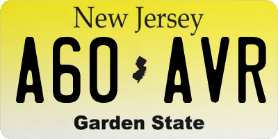 NJ license plate A60AVR