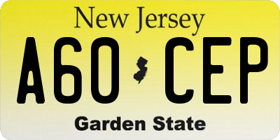 NJ license plate A60CEP