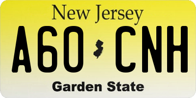 NJ license plate A60CNH