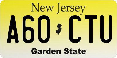 NJ license plate A60CTU