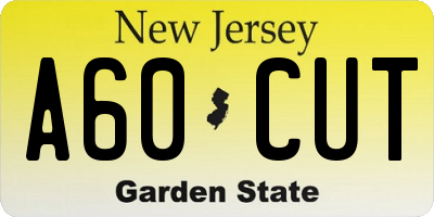NJ license plate A60CUT