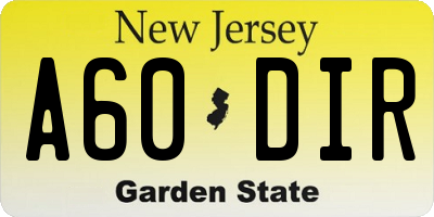 NJ license plate A60DIR