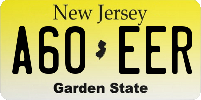 NJ license plate A60EER