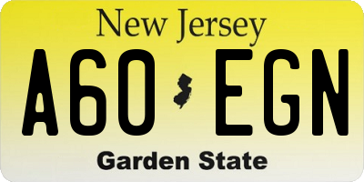 NJ license plate A60EGN