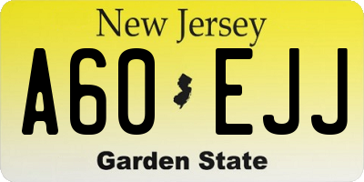 NJ license plate A60EJJ
