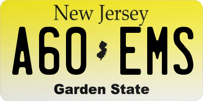 NJ license plate A60EMS