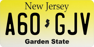 NJ license plate A60GJV