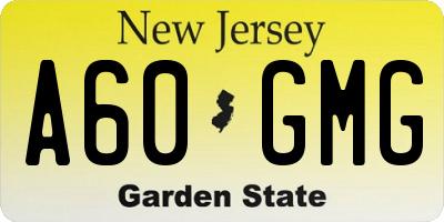 NJ license plate A60GMG