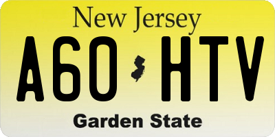 NJ license plate A60HTV