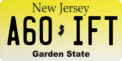 NJ license plate A60IFT