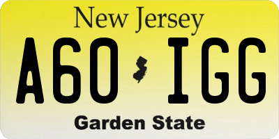 NJ license plate A60IGG