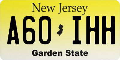 NJ license plate A60IHH