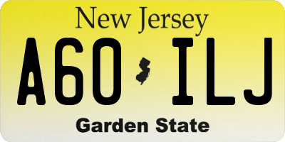 NJ license plate A60ILJ