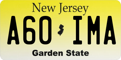 NJ license plate A60IMA