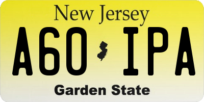NJ license plate A60IPA