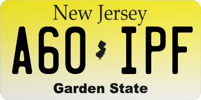 NJ license plate A60IPF