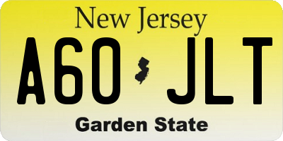 NJ license plate A60JLT
