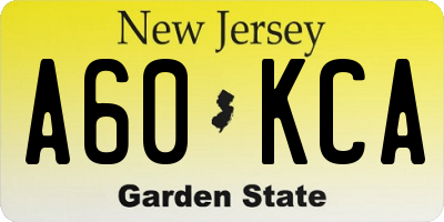 NJ license plate A60KCA