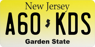 NJ license plate A60KDS