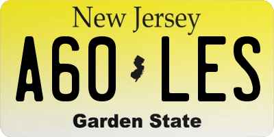 NJ license plate A60LES