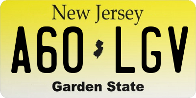 NJ license plate A60LGV