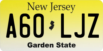 NJ license plate A60LJZ